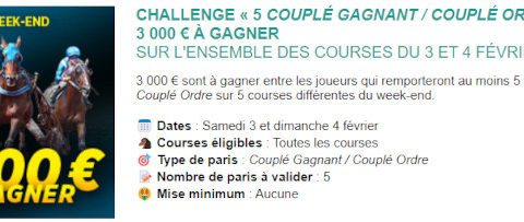 Challenge couplé Genybet 3 et 4 février 2024