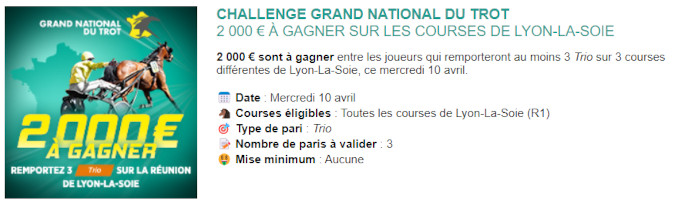 Challenge Genybet pour le GNT à Lyon le 10 avril 2024