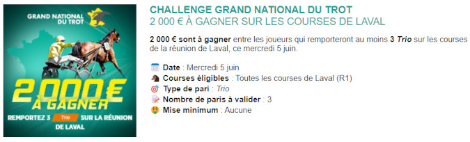 Challenge Genybet pour le GNT à Laval le 5 juin 2024