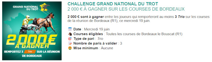 Challenge Genybet pour le GNT à Bordeaux le 19 juin 2024