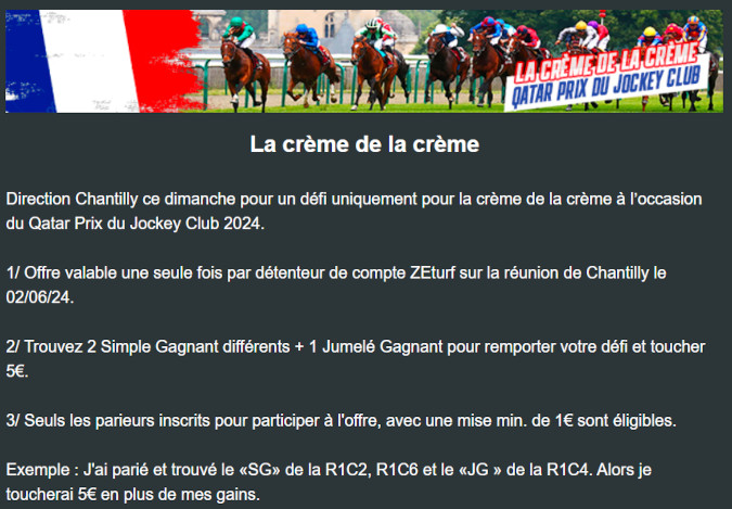 Défi Zeturf du 2 juin 2024 à Chantilly