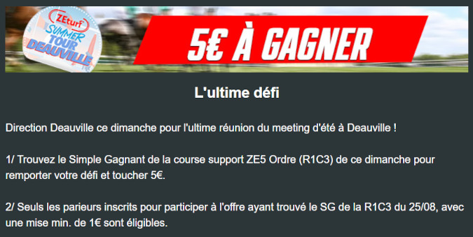 Défi Zeturf du 25 août 2024 à Deauville