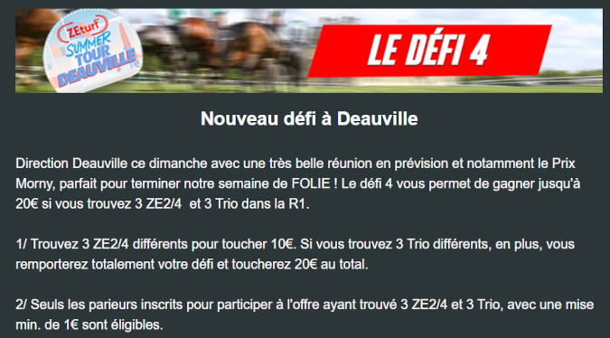 Défi Zeturf du 18 août 2024 à Deauville