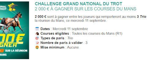 Challenge Genybet pour le GNT au Mans le 11 septembre 2024