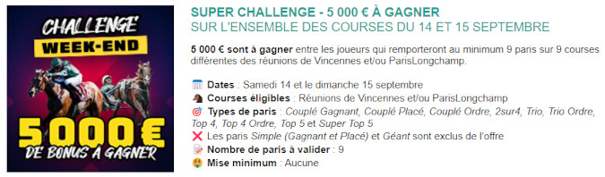 5000 euros en jeu chez Genybet les 14 et 15 septembre 2024