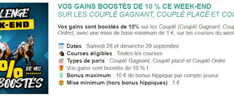 Gains boostés avec Genybet les 28 et 29 septembre 2024