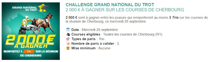 Challenge Genybet pour le GNT à Cherbourg le 25 septembre 2024