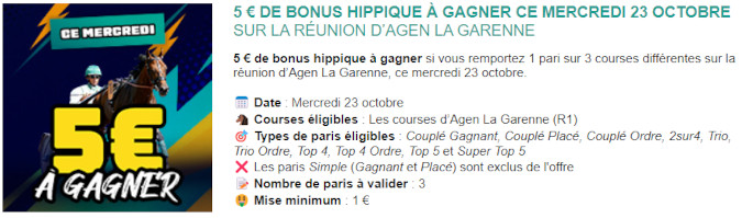 Promotion Genybet du 23 octobre 2024