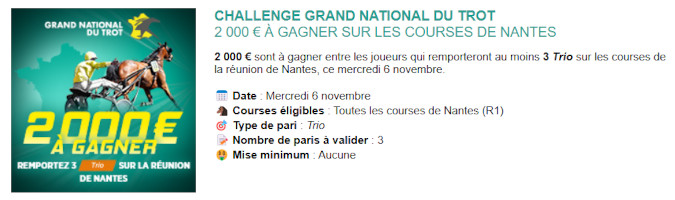 Challenge Genybet pour le GNT à Nantes le 6 novembre 2024