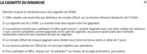 Cagnotte Zeturf 2000 euros à Auteuil le 24 novembre 2024