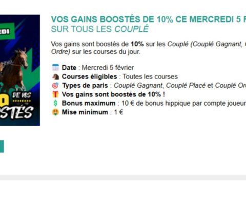 Gains boostés avec Genybet ce mercredi 5 février 2025